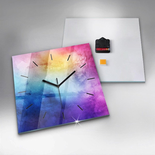 Orologio quadrato in vetro Punti colorati