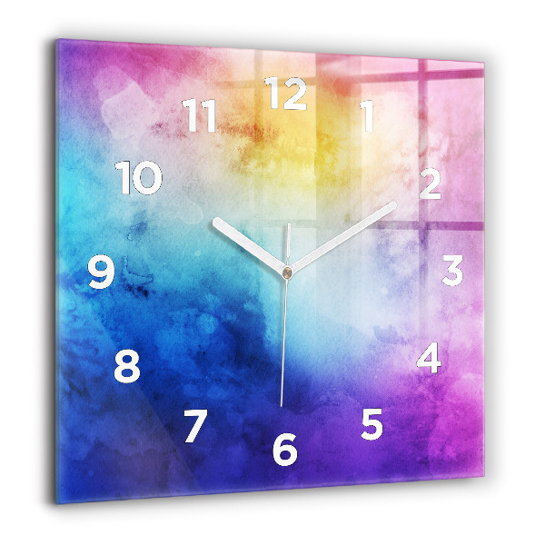 Orologio quadrato in vetro Punti colorati