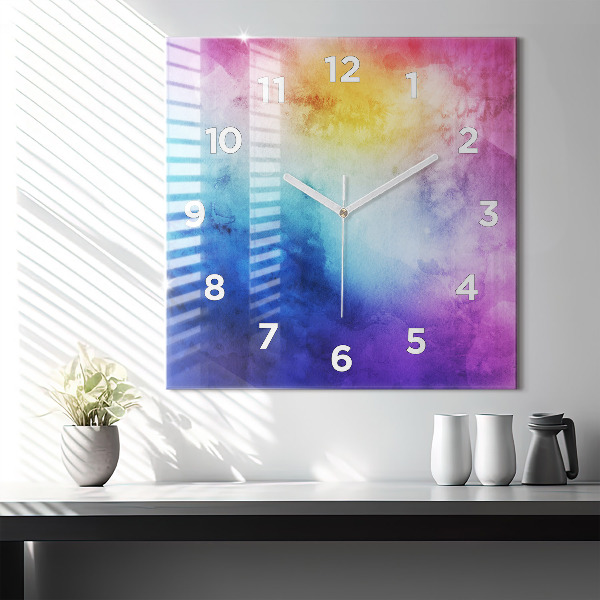 Orologio quadrato in vetro Punti colorati