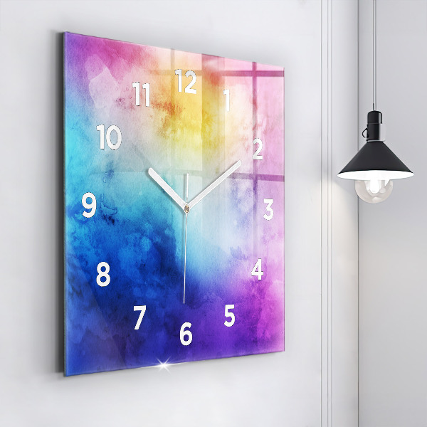 Orologio quadrato in vetro Punti colorati