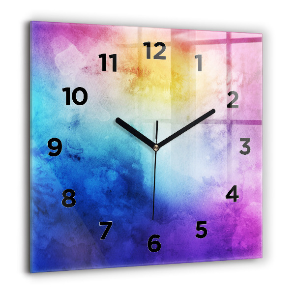 Orologio quadrato in vetro Punti colorati