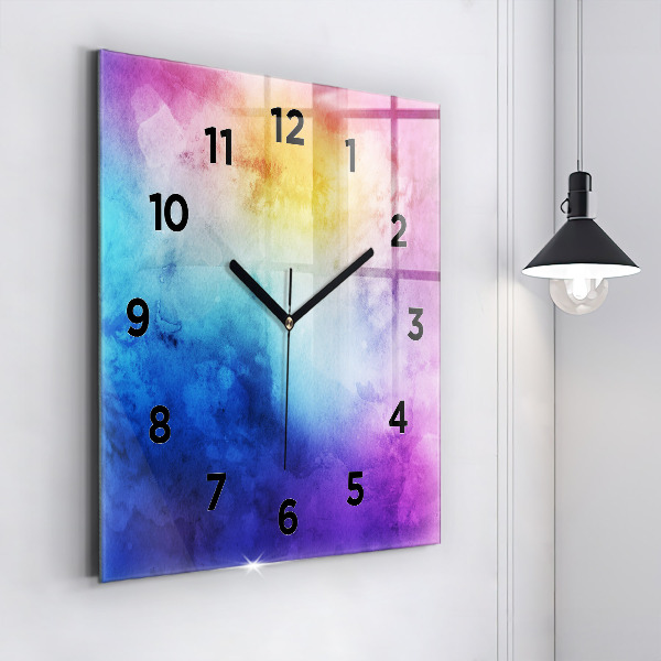 Orologio quadrato in vetro Punti colorati