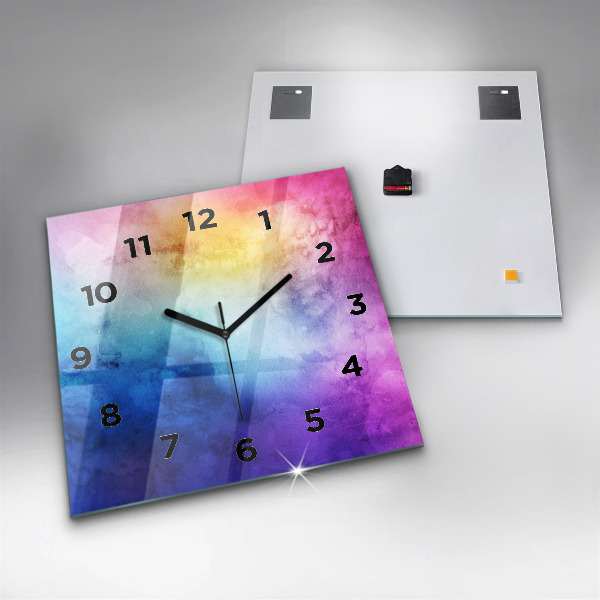Orologio quadrato in vetro Punti colorati
