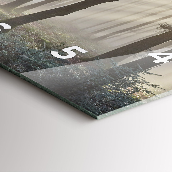 Orologio quadrato in vetro Foresta nella nebbia