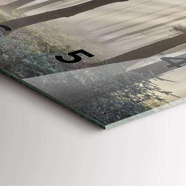 Orologio quadrato in vetro Foresta nella nebbia