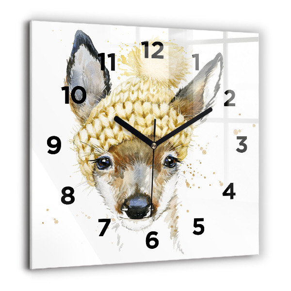 Orologio quadrato in vetro Un cervo