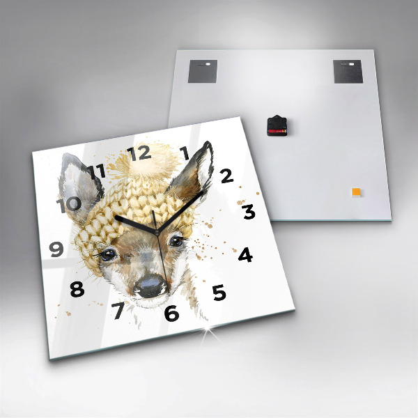 Orologio quadrato in vetro Un cervo