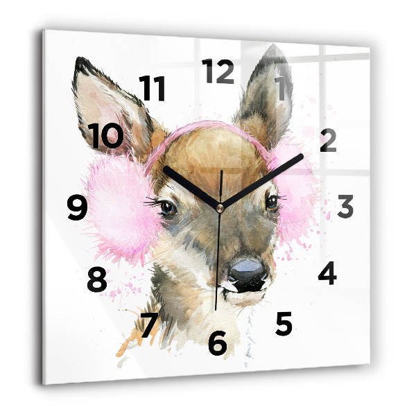 Orologio quadrato in vetro Cervo della foresta