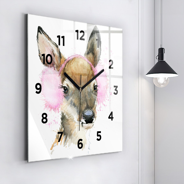 Orologio quadrato in vetro Cervo della foresta
