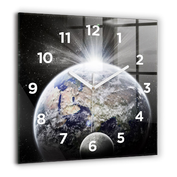 Orologio quadrato Terra Luna Sole