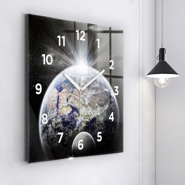 Orologio quadrato Terra Luna Sole