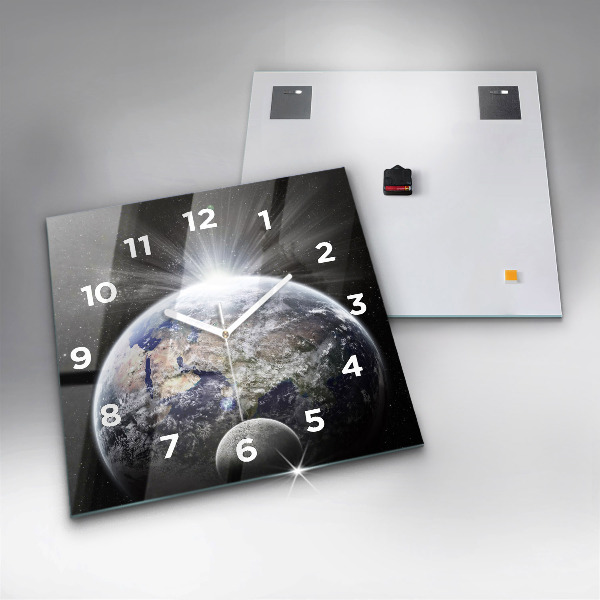 Orologio quadrato Terra Luna Sole
