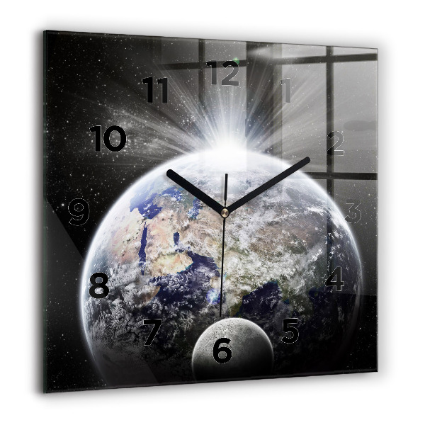 Orologio quadrato Terra Luna Sole