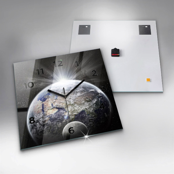 Orologio quadrato Terra Luna Sole