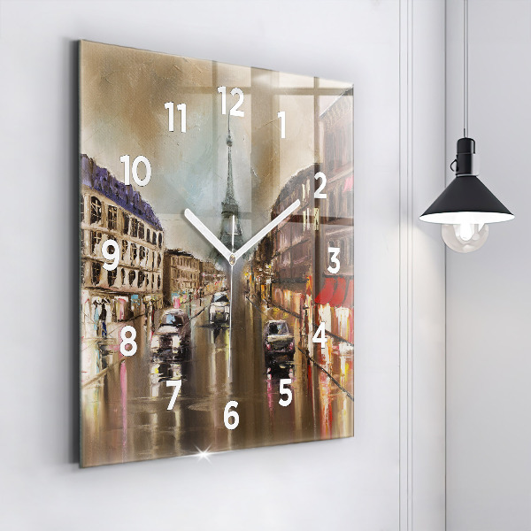 Orologio quadrato in vetro Architettura della città di Parigi