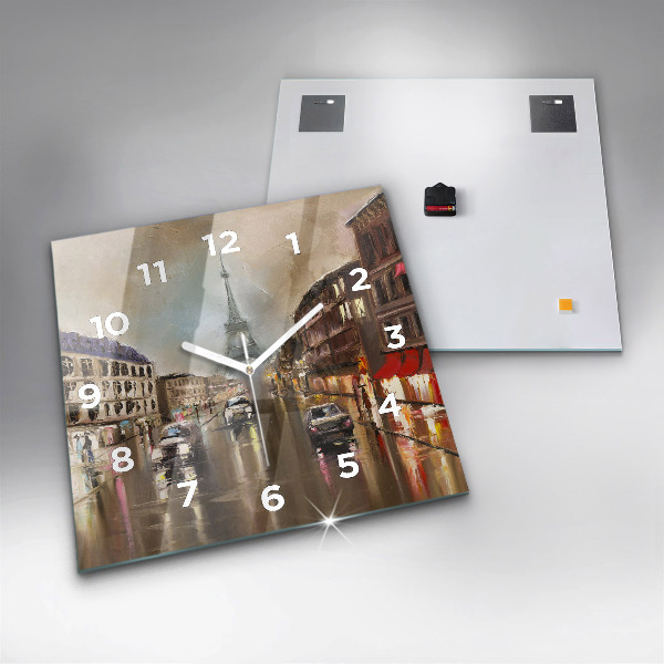 Orologio quadrato in vetro Architettura della città di Parigi