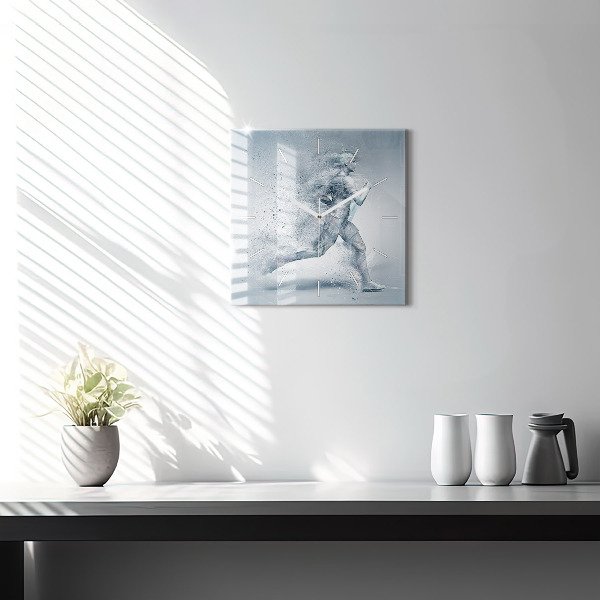 Orologio quadrato in vetro Uomo che corre