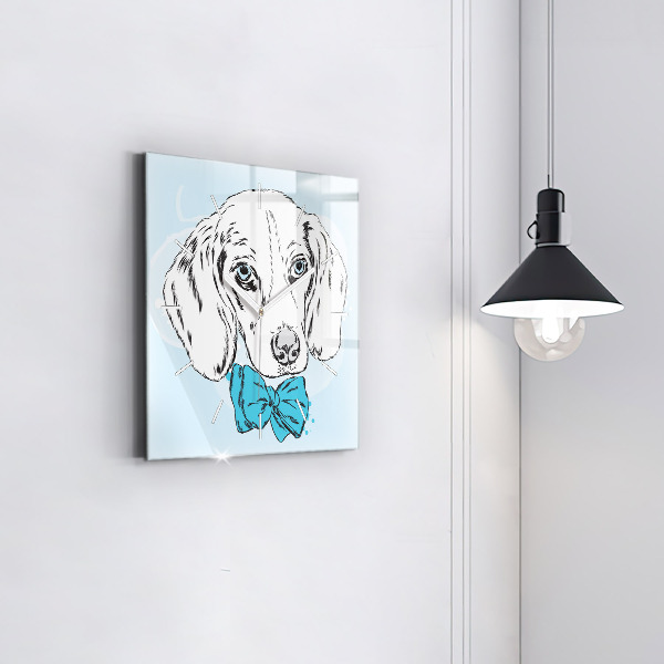 Orologio quadrato in vetro Cucciolo di cane