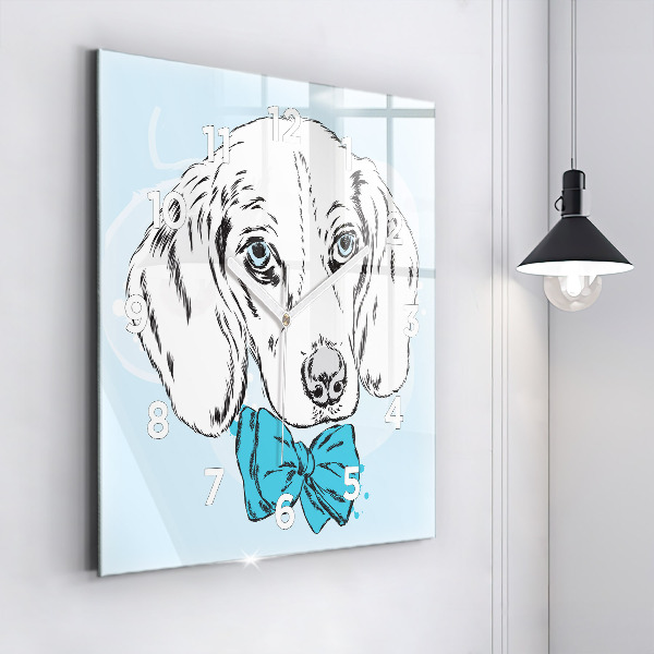 Orologio quadrato in vetro Cucciolo di cane