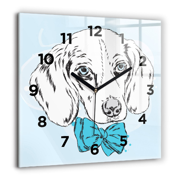 Orologio quadrato in vetro Cucciolo di cane