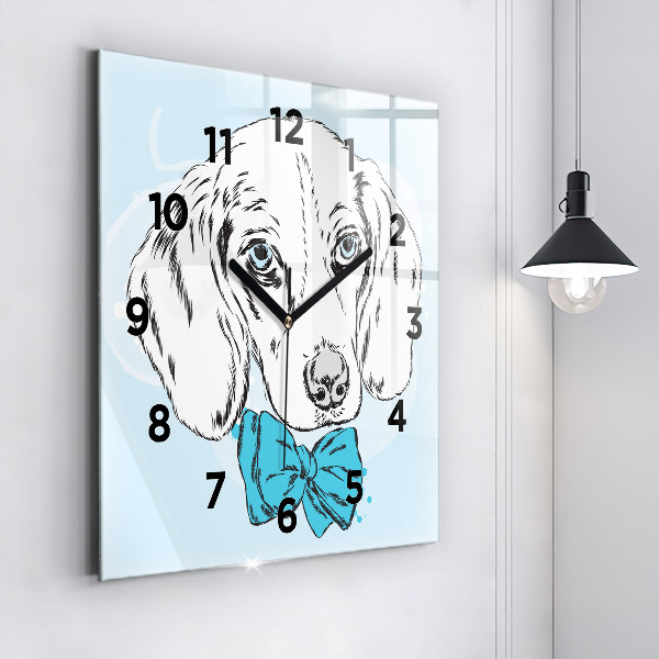 Orologio quadrato in vetro Cucciolo di cane