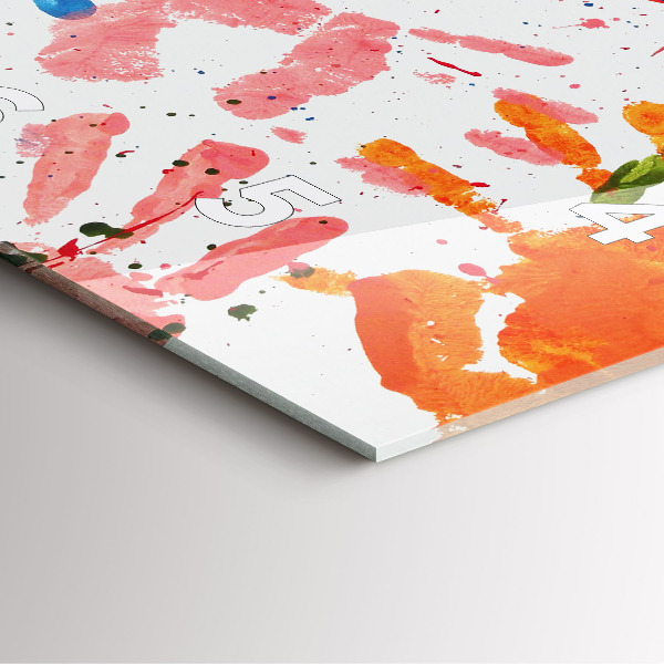 Orologio quadrato in vetro Impronte di mani di bambini