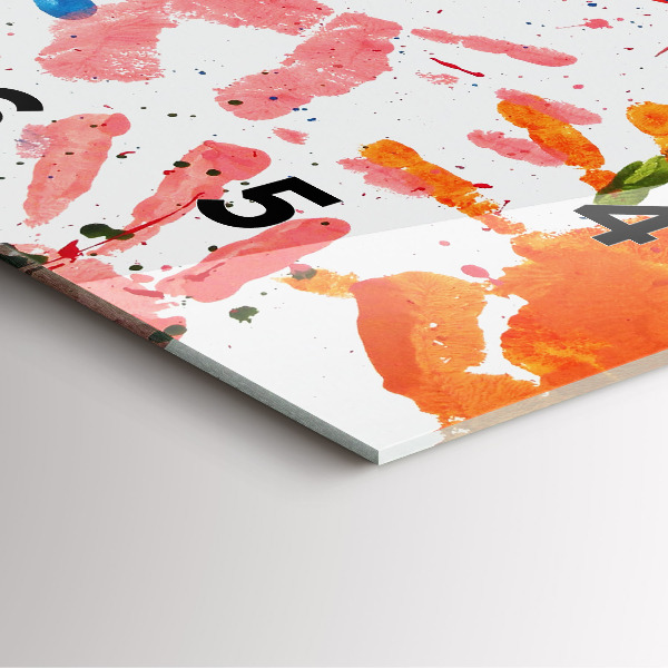 Orologio quadrato in vetro Impronte di mani di bambini