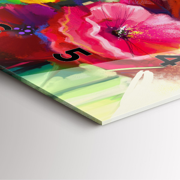 Orologio quadrato in vetro Papaveri colorati