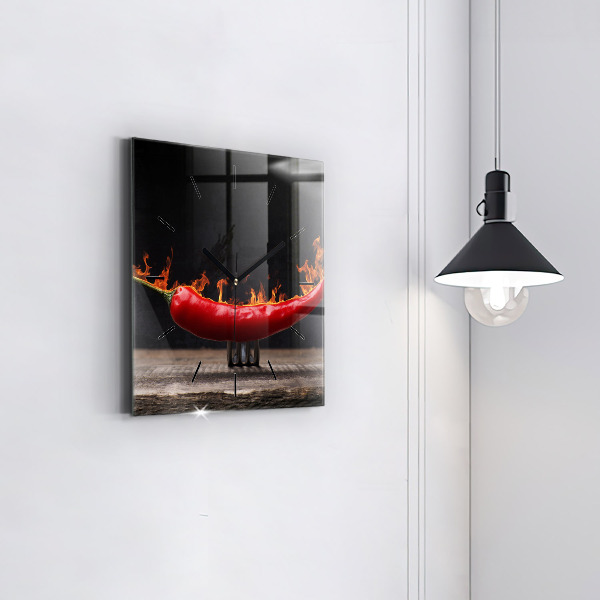 Orologio quadrato in vetro Peperone piccante