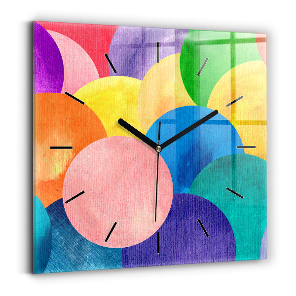 Orologio quadrato in vetro Cerchi astratti