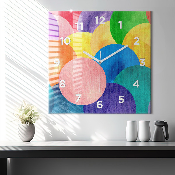 Orologio quadrato in vetro Cerchi astratti