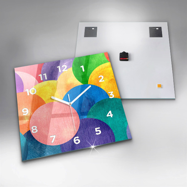 Orologio quadrato in vetro Cerchi astratti