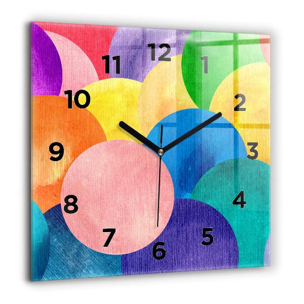 Orologio quadrato in vetro Cerchi astratti
