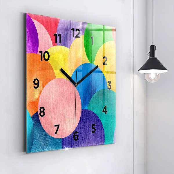 Orologio quadrato in vetro Cerchi astratti