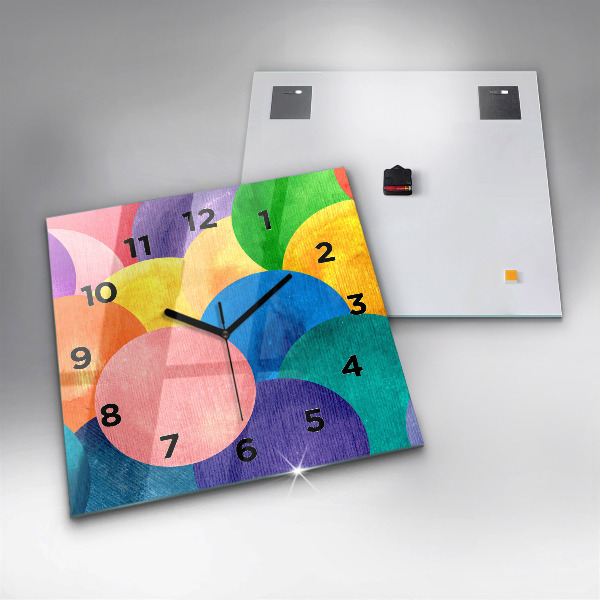 Orologio quadrato in vetro Cerchi astratti
