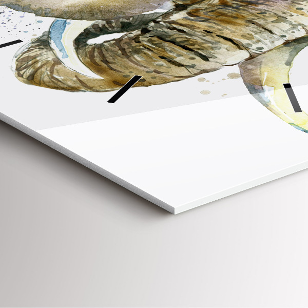 Orologio quadrato in vetro Animali dipinti elefanti