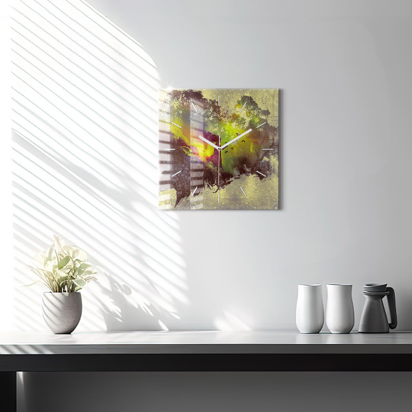 Orologio quadrato in vetro Donna nella foresta