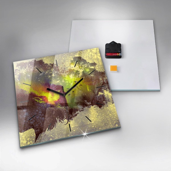 Orologio quadrato in vetro Donna nella foresta