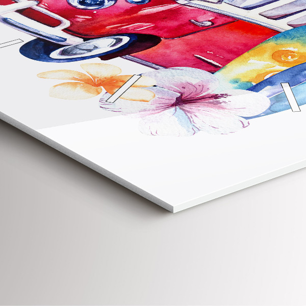 Orologio quadrato in vetro Cartello auto e surf