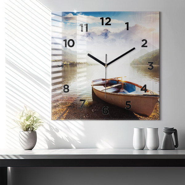 Orologio quadrato in vetro Vista lago