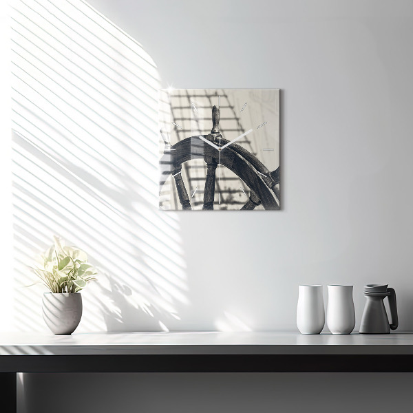 Orologio quadrato in vetro Nave antica