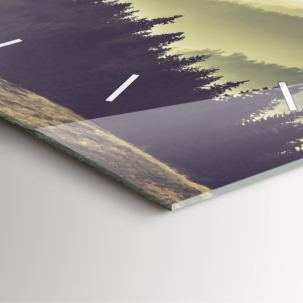 Orologio quadrato in vetro Pendii montuosi nebbiosi