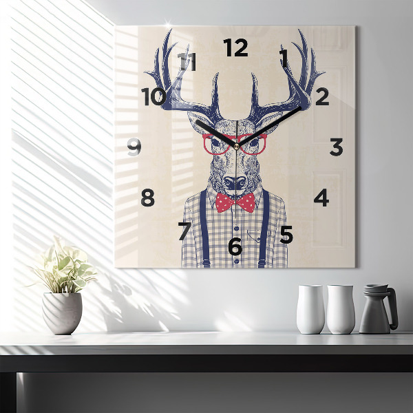Orologio quadrato in vetro Cervo in camicia