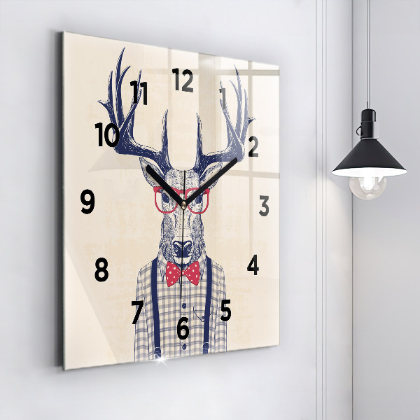 Orologio quadrato in vetro Cervo in camicia