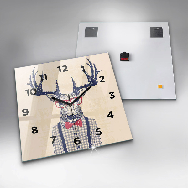 Orologio quadrato in vetro Cervo in camicia