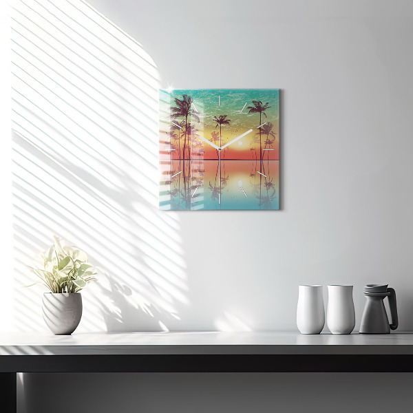 Orologio quadrato Palme tropicali