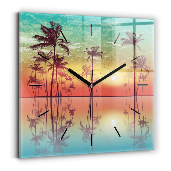 Orologio quadrato Palme tropicali