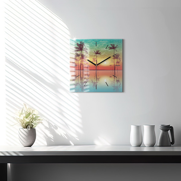 Orologio quadrato Palme tropicali