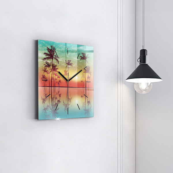 Orologio quadrato Palme tropicali