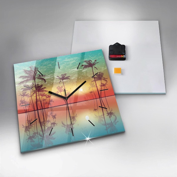Orologio quadrato Palme tropicali